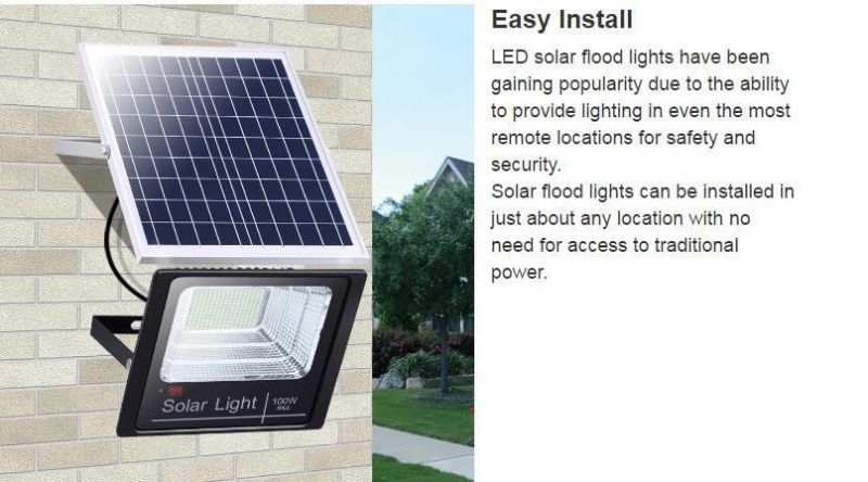 High Lumen Solar LED Flood Light Waterproof IP67 30W 60W 100W 200W Outdoor LED Solar Flood Light for Garden