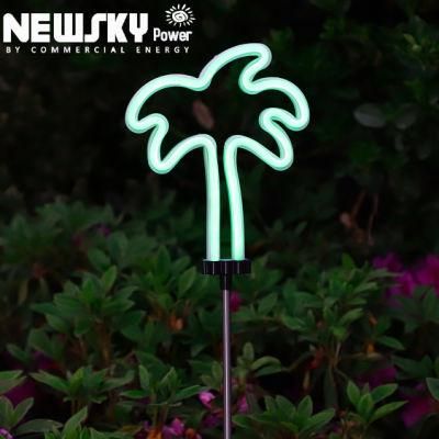 Multiple Styles Neon Artifical Palm Trees Solar Decoration Lights for Christmas LED Outdoor Garden Outdoor Walkway Back Yard