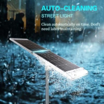 High Brightness IP65 Waterproof Aluminum Outdoor 80W Auto-Clean All-in-One Solar Street Light