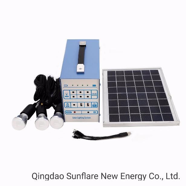 10W/18V Solar Power Lighting Kit/System/LED Light with Mobile Phone Charger