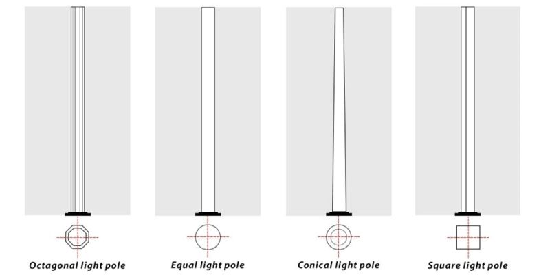 Professional Factory Galvanized 3m 4m 5m 6m 7m 8m 9m 10m 11m 12m Road Lighting Poles Steel Street Light Pole