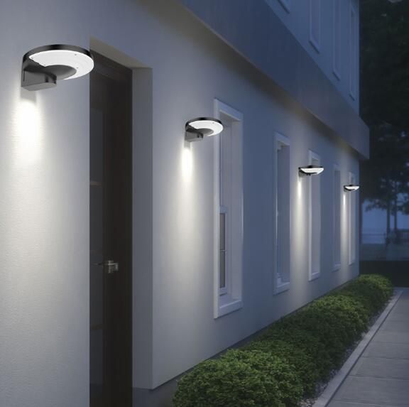 Economical Modern Style Simple Outdoor Decoration Lighting UFO Shape Solar LED Wall Light