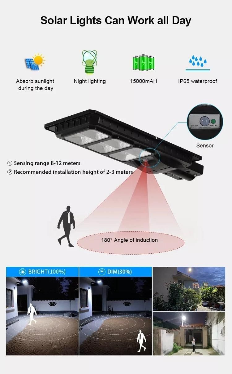 High Brightness Infrared Motion Sensoring IP65 Solar LED Street Light Garden Light