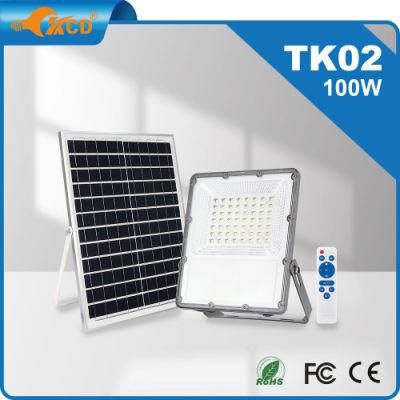 Manufacturer Aluminum Housing Parking Lot Tower Solar Dusk to Dawn 100 Watt 12 Volt LED Flood Light