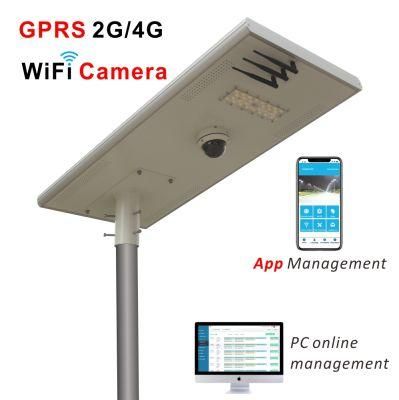 Outdoor Wall Garden Post Camping Energy Lawn Pillar Solar Street Lamp CCTV Camera WiFi