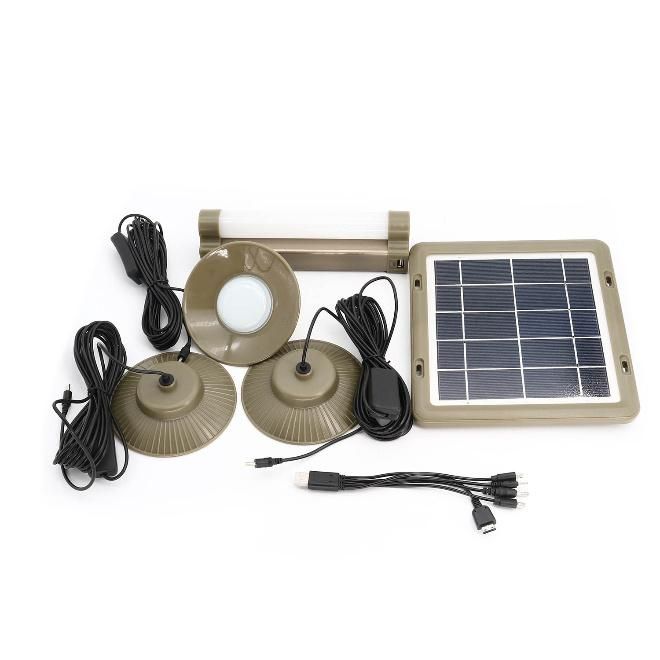 4PC LED Bulbs/USB Solar Kit Lighting Energy Power System for 4 Rooms