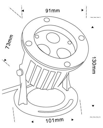 91mm*130mm 3*1W 304 or 316 Stainless Steel Underwater Spot Light