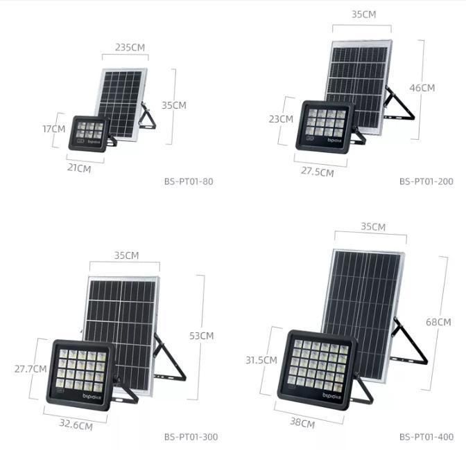 Bspro Outdoor Unique Design 80W 200W 300W 400W LED Solar Flood Light