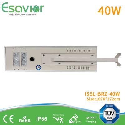 40W 3600-4000lm Energy Saving High Brightness Aio LED Solar Street Light