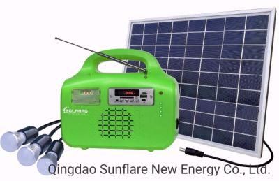 10W Solar Panel FM/MP3/Supporting Fan Solar Home Lighting System/Kit/Light for Electricity-Lack Areas