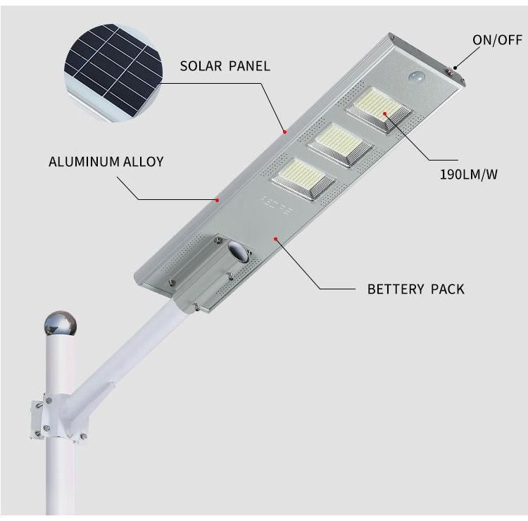 High Quality Project Aluminum Integrated Solar Street Light Body Sensor + Remote Control