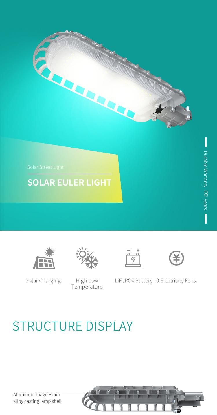 Euler All in One Design IP65 20W LED Solar Street Light Outdoor Lighting for Garden Road Yard