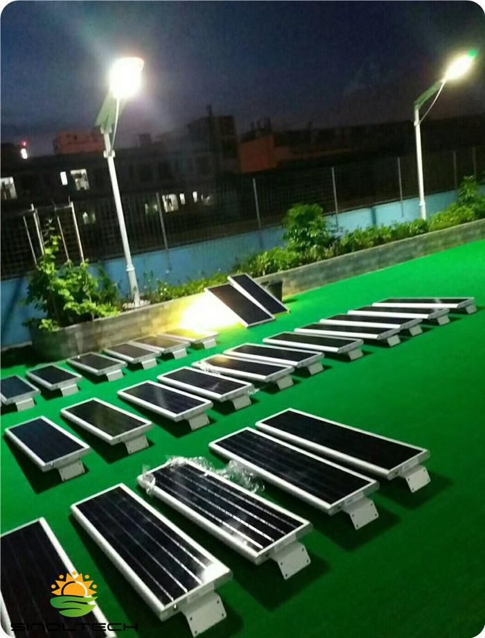 100W LED Integrated Solar Street Lighting System with in-Built Lithium-Ion Battery (SNSTY-2100)