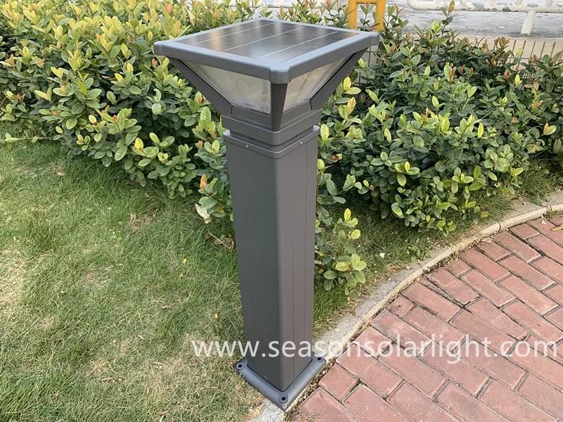 3m High Pole Square Lighting Outdoor Solar Garden Yard Pathway Lighting with Smart Warm+White LED Lighting