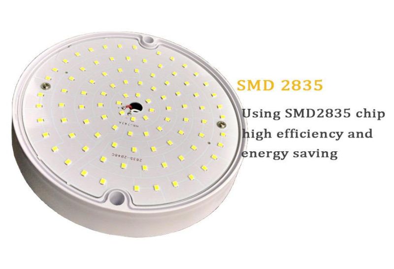 LED Round White Moisture-Proof Lamps 12W for Balcony Bathroom Lighting