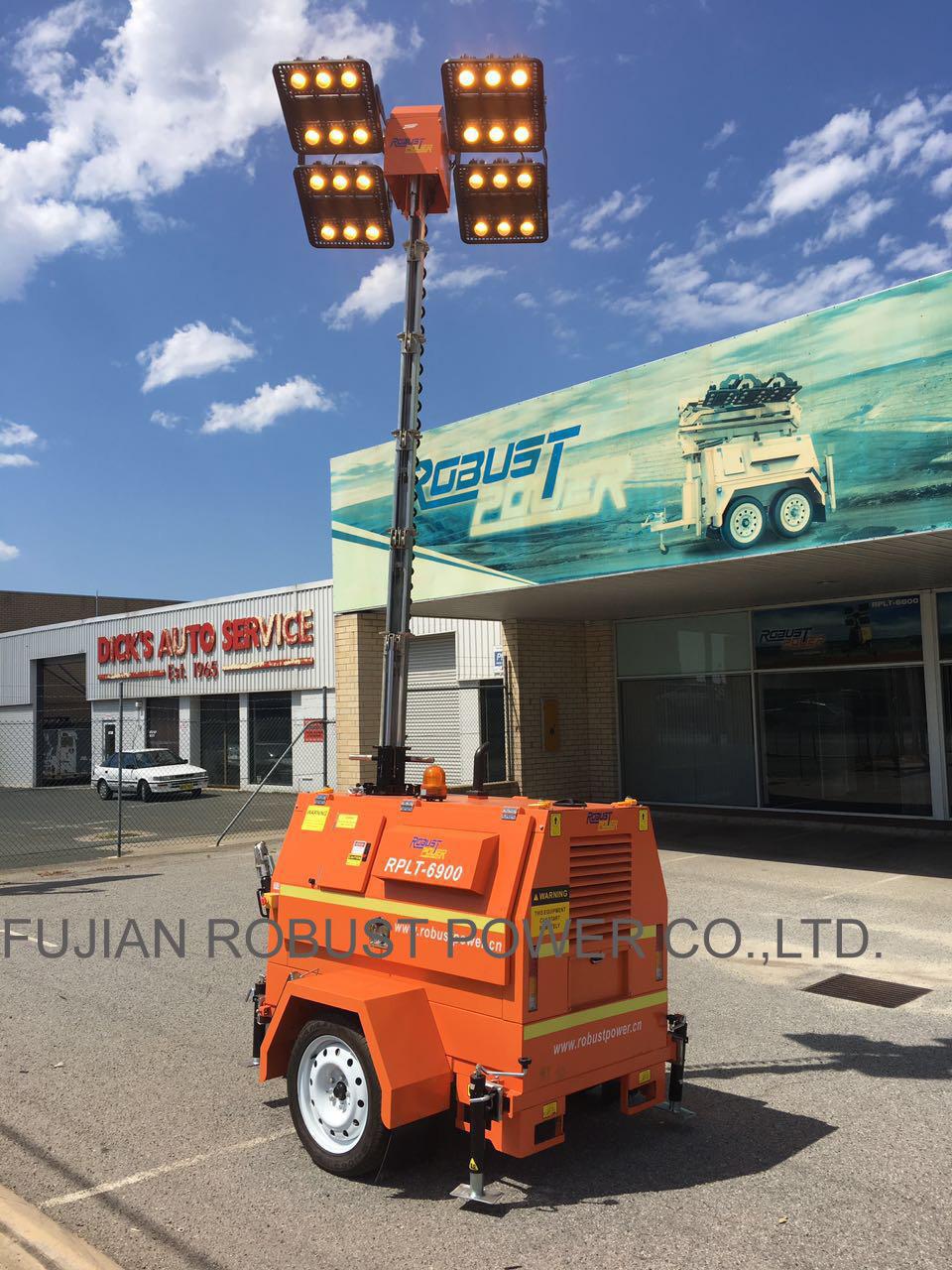 8m Mast Smartgen Control System Single Axel Versatility Mobile Light Tower