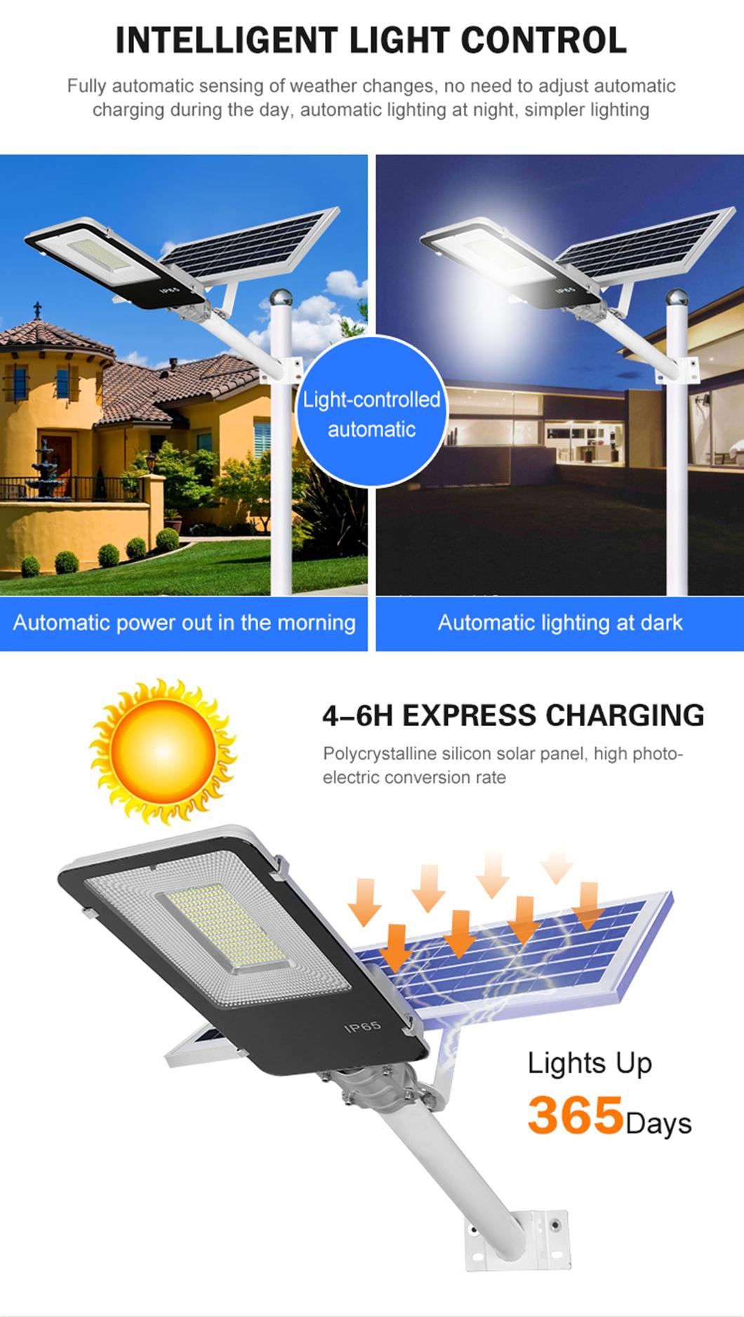 High Lumens SMD IP65 Waterproof Outdoor 100W 200W 300W Solar LED Street Lamp