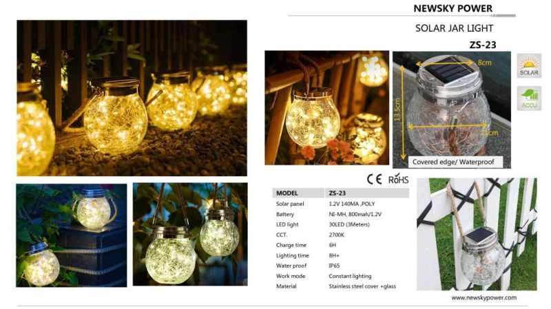 Christmas LED Lighting Landscape Outdoor Solar Power String Lights with Warm White