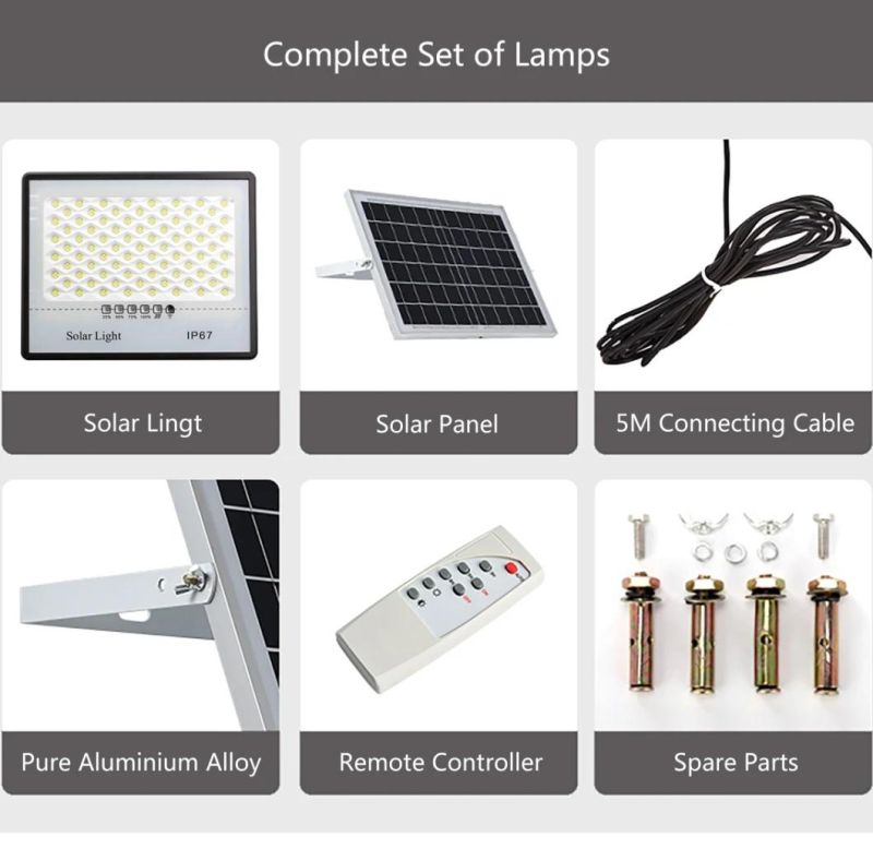 60W 200W LED Lamp Solar Projector Flood Light, Outdoor Wall Lamp/LED Solar Lights/Solar Garden Light