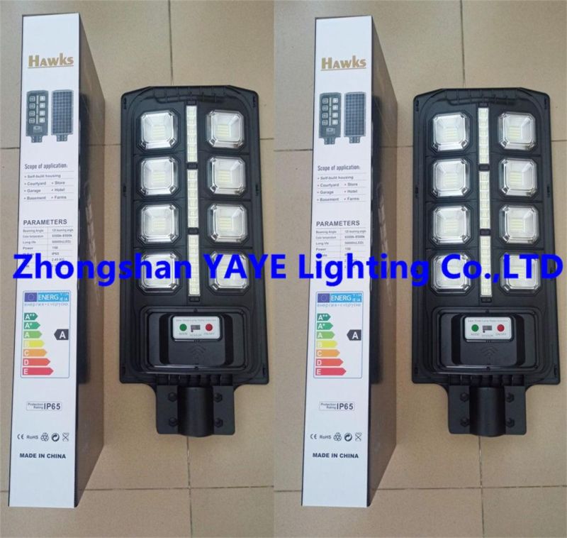 Yaye Hottest Sell 200W Outdoor Solar LED Street Garden Road Wall Light with Remote Controller/ 1000PCS Stock/ Radar Sensor/3 Years Warranty/ 100W-400W Available