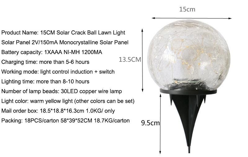 LED Solar Outdoor Waterproof Crack Light Garden Lawn Light