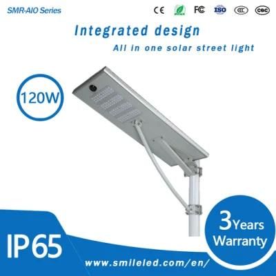 Wholesale IP65 Waterproof Outdoor 120W All in One LED Solar Street Light