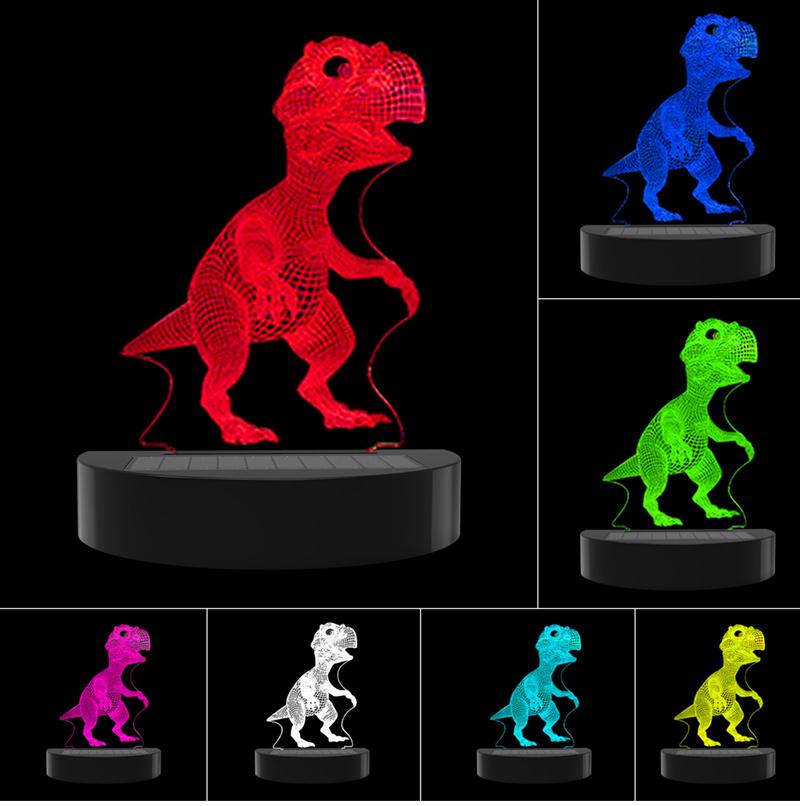 Waterproof Outdoor Garden Path Decoration Dinosaur 3D Acrylic LED Night Light Solar Lawn Lamp