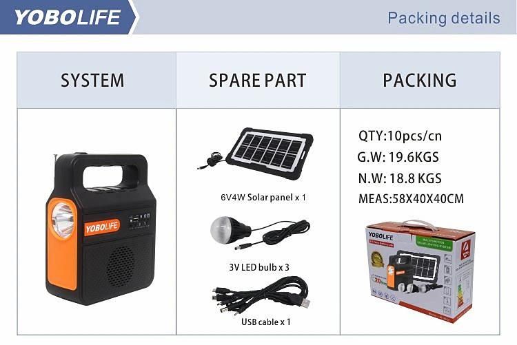 Yobolife Hi Power solar Panel with LED Bulb Solar Light