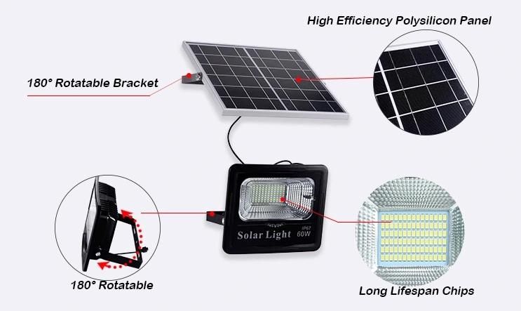 Garden Square Outdoor Focus Projector Lamp 50W 100W 150W 200W Solar LED Flood Light with Remote