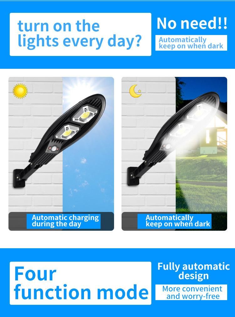 Super Bright Motion Sensor LED Solar Powered Light Remote Control LED Solar Street Light for Outdoor