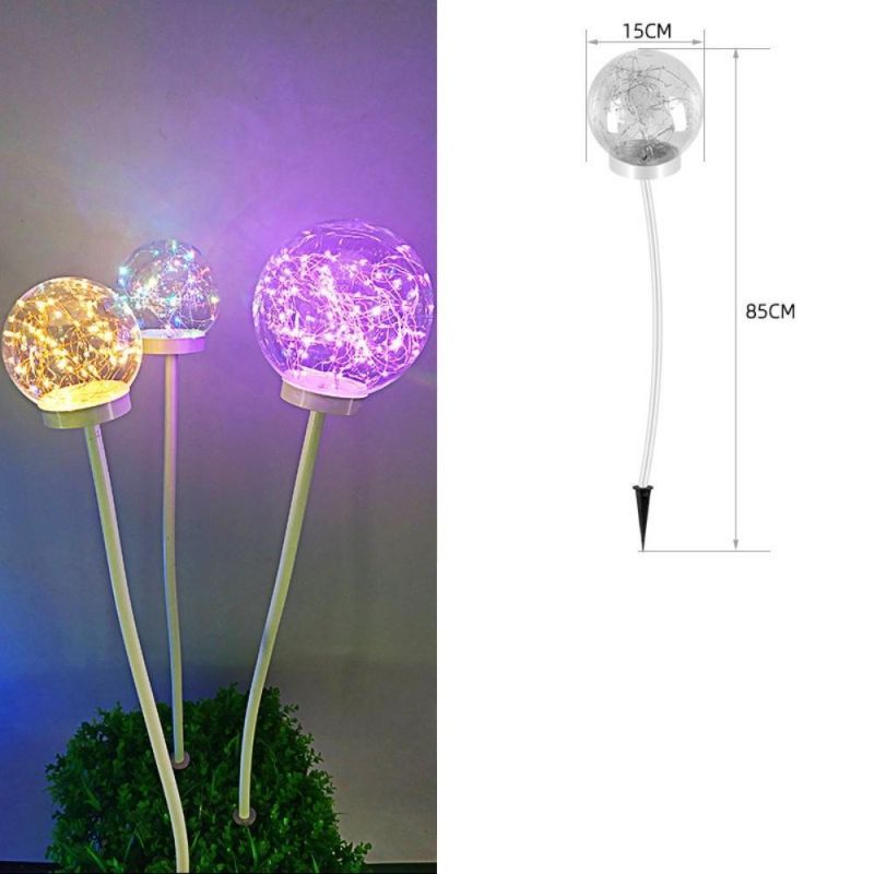 High Quality LED Solar Ball Reed Lamp Outdoor Garden Patio Decoration Waterproof Plug-in Floor Light Wyz19671