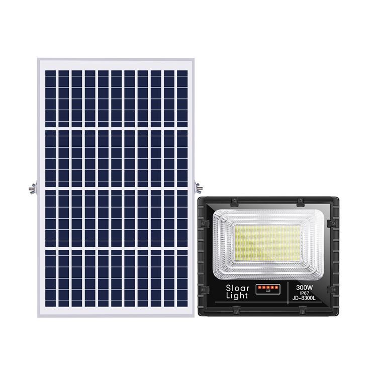 Outdoor IP67 Waterproof 60W 100W 200W 300W Double Color LED Solar Flood Light