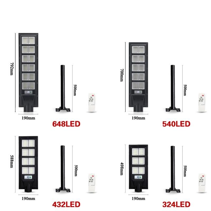 Waterproof LED Solar Street Light for Garden Decoration with Remote Control Radar+PIR Human Sensor