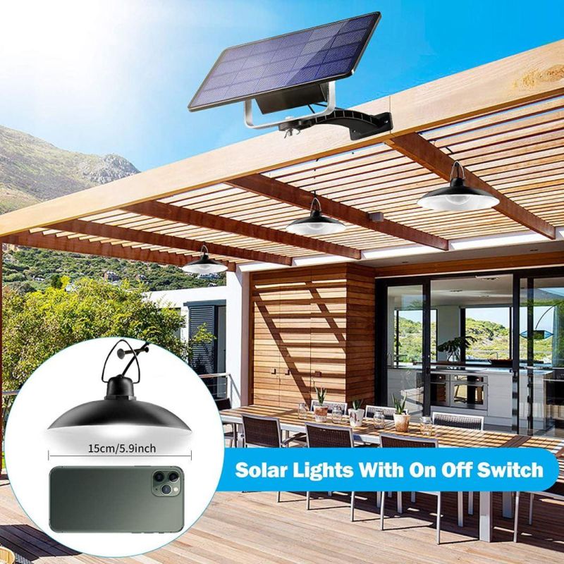 Remote Control Solar Pendant Lights Outdoor Indoor LED Waterproof Wall Security Lamp for Garden Garage Porch Front Door Patio