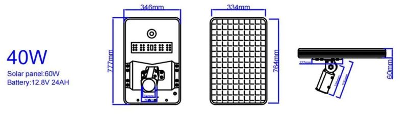 Top Quality IP65 Outdoor 30W 40W 50W 60W 80W 100W Adjustable Integrated Solar Street Light