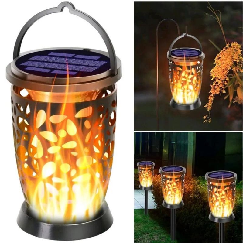 Solar LED Lights Outdoor Flame Lights Outdoor Decoration Solar Garden Lights with Pile Lights LED Flashing Flames Solar Flashlight Waterproof Wyz20513