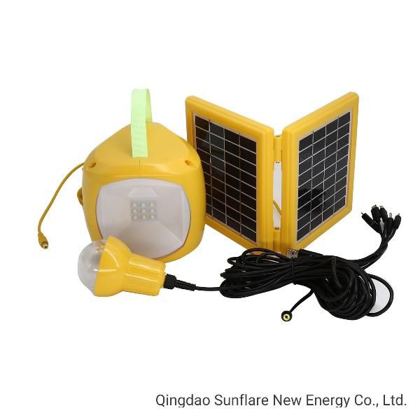 2019 Multifunction Solar Lighting System 4500mAh Battery/AC Adapter/2W LED Bulb/USB 5 in 1 Mobile Connectors Solar Rechargeable Lamp/Lantern/Light