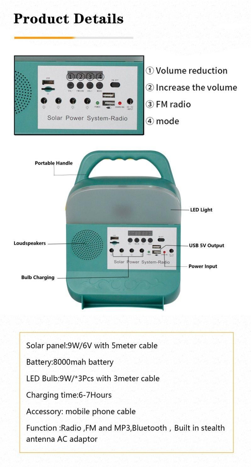 5W Solar Lamp Solar FM Radio Solar Indoor Lighting Global Sunrise Lights Solar Power Station