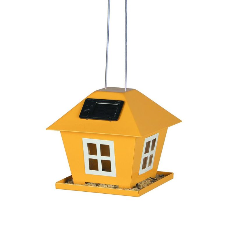 New Solar Metal Bird Feeder with Solar Light