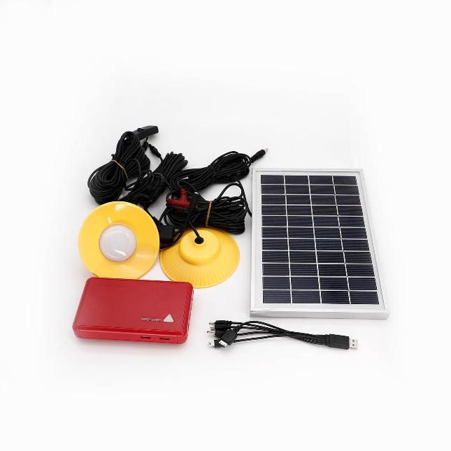 LED Solar Lighting System/Kit 2 LED Bulbs Light for House Lighting