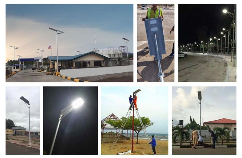 Die-Casting Aluminum Smart IP65 Waterproof Outdoor 30W 40W 50W 60W 80W 100W 120W Adjustable All in One Solar Street Light