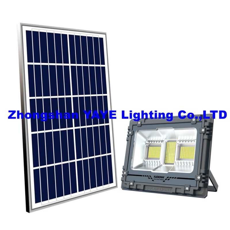 Yaye China Best Factory/Supplier/Manufacturer 500W Solar LED Flood Garden Wall Light with 1000PCS Stock/Remote Controller/Available Watts 60W-800W