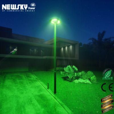 New Design UFO Solar Garden Light for Courtyard Lawn Street with Pole RGB Colorful Warm White Brightness