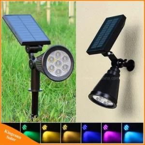 Color Changing 7 LED Solar Spotlight Waterproof Outdoor Security Night Auto Landscape Light for Garden Fence Path Patio Yard Pool