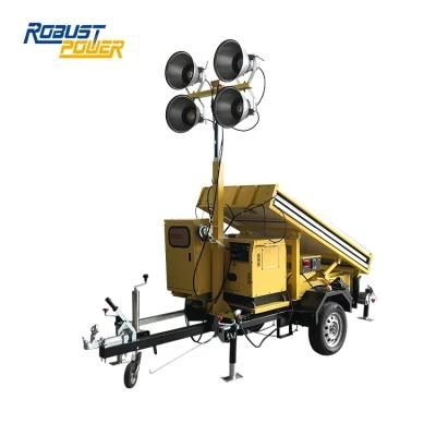 Solar Trailer LED Mobile Lighting Tower for Outdoor Construction