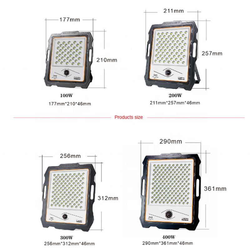 CCTV Solar Flood Light LED Camera Sensor LED System Lighting Energy Saving Bulb E Floodlight Sensor Lantern Garden Outdoor Security Light 100W 200W 300W 400W