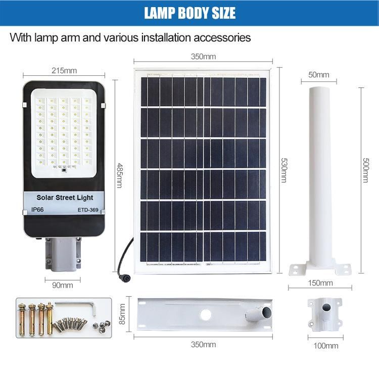 Manufacturer Price List Outdoor LED Power Panel Lamp Solar Street Light 200W 300W Sensor Factory Direct Sale IP65 Waterproof