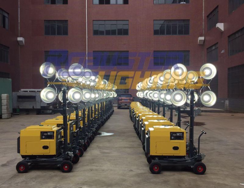 5.5m 4*1000W Diesel Generator Emergency Mobile Light Tower