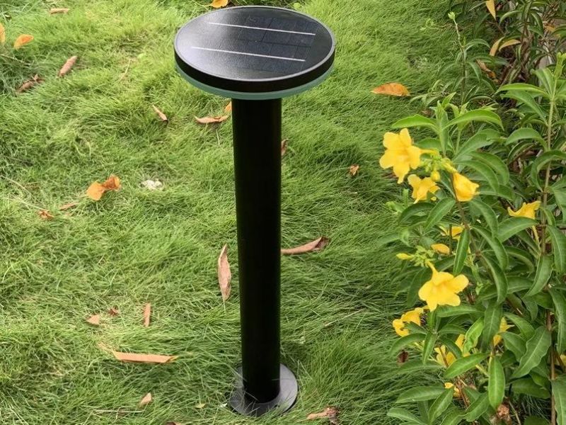 Bright 80cm Height LED Post Landscape Lawn Lighting Outdoor LED Solar Garden Light with Warm+White LED Light