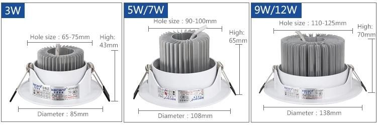 LED Spotlights 5W for Homes Recessed Ceiling Spot Light Indoor Jewellery Shop